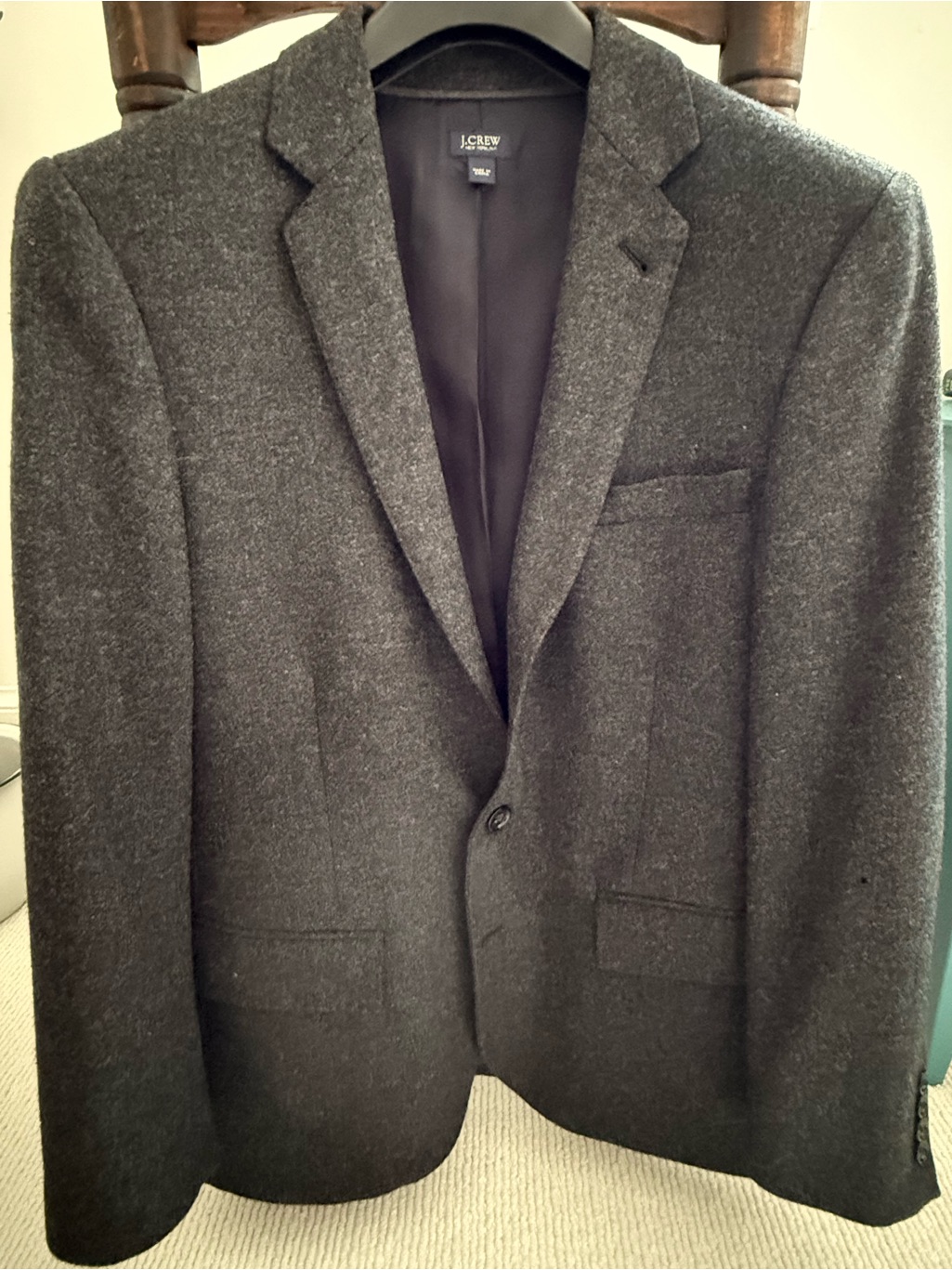 J. Crew Men's Dark Charcoal Wool Ludlow Sport Coat